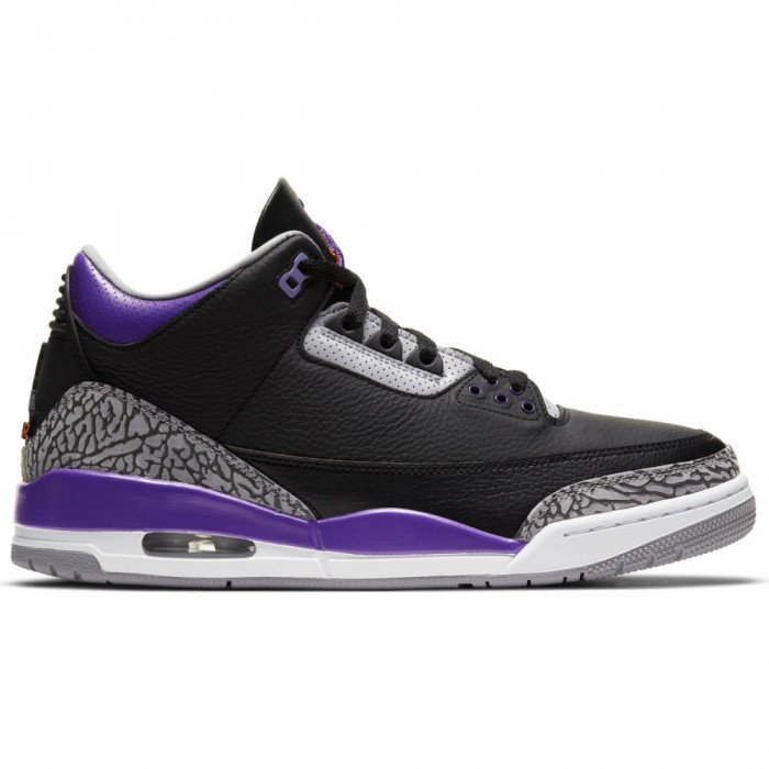 Air Jordan 3 Retro black/court purple-cement grey image n°1