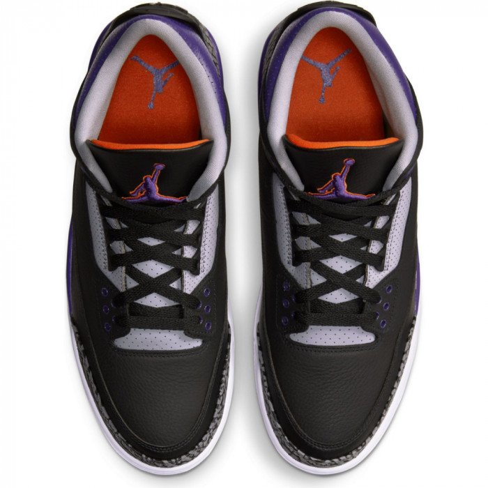 Air Jordan 3 Retro black/court purple-cement grey-white image n°4