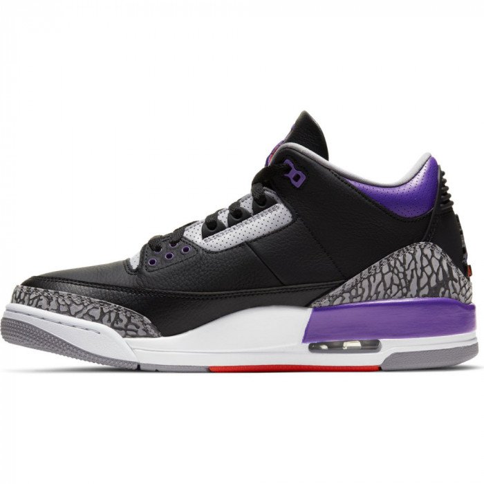 Air Jordan 3 Retro black/court purple-cement grey image n°7