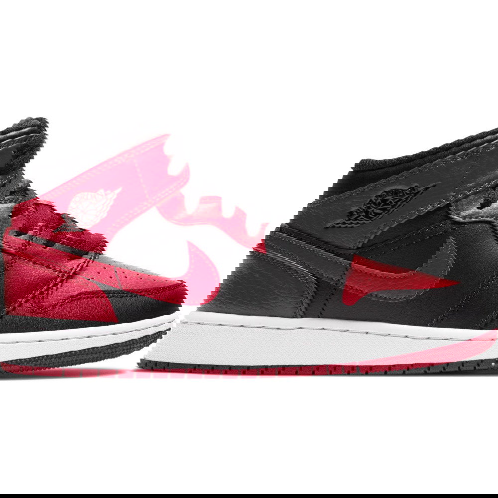 Air Jordan 1 Mid black/gym red GS - Basket4Ballers