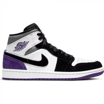 Air Jordan 1 Mid Se white/court purple-black-particle grey ...