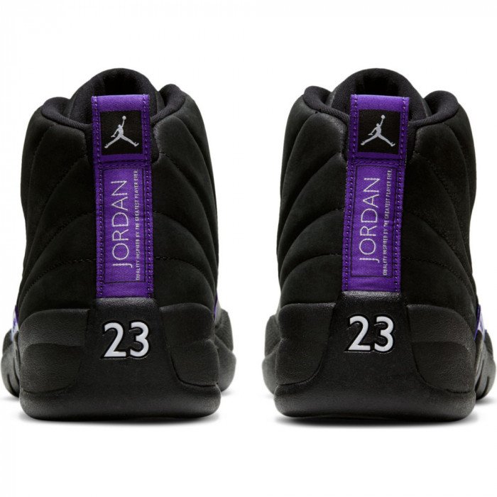purple and black jordan 12s