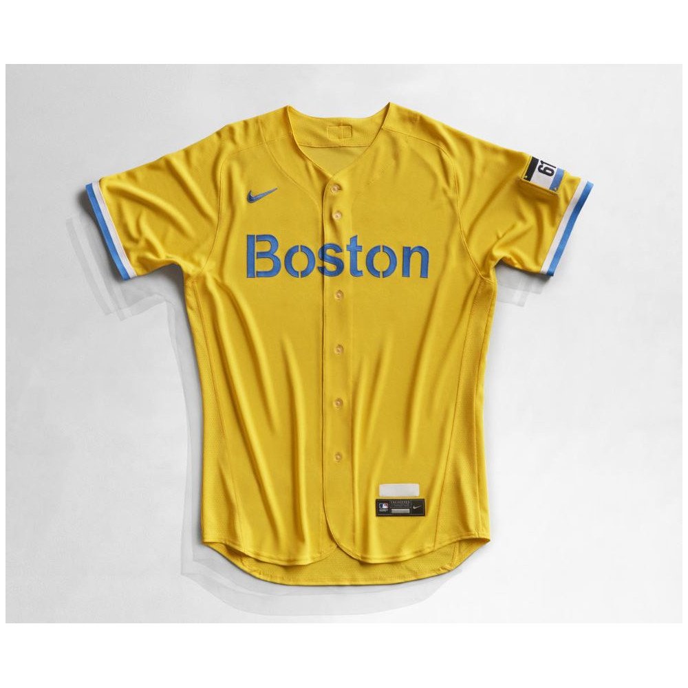 Nike 2021 Boston Red Sox City Connect Authentic Jersey Gold New