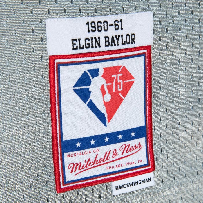 Maillot NBA Egin Baylor Milwaukee Bucks '60 75th Anniversary Silver Edition Mitchell & Ness image n°4