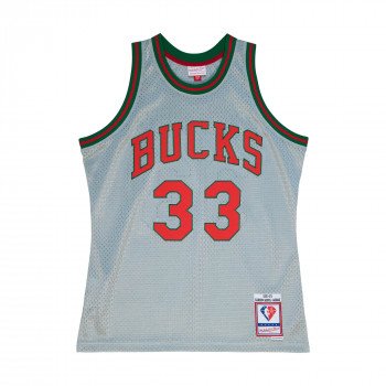 Maillot NBA Kareem Abdul-Jabbar Milwaukee Bucks '71 75th Anniversary Silver Edition Mitchell & Ness | Mitchell & Ness