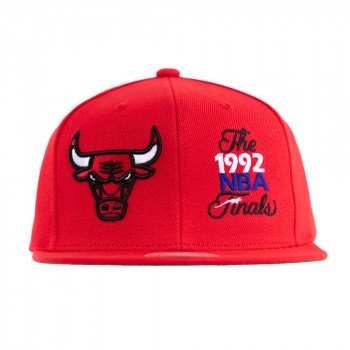 Chicago Bulls Mitchell & Ness 1992 XL Finals Patch Snapback Hat - Red