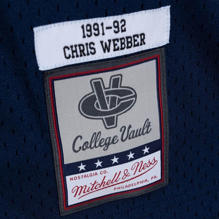 Maillot NCAA Chris Webber University of Michigan 1991 Mitchell&Ness Road Edition image n°3