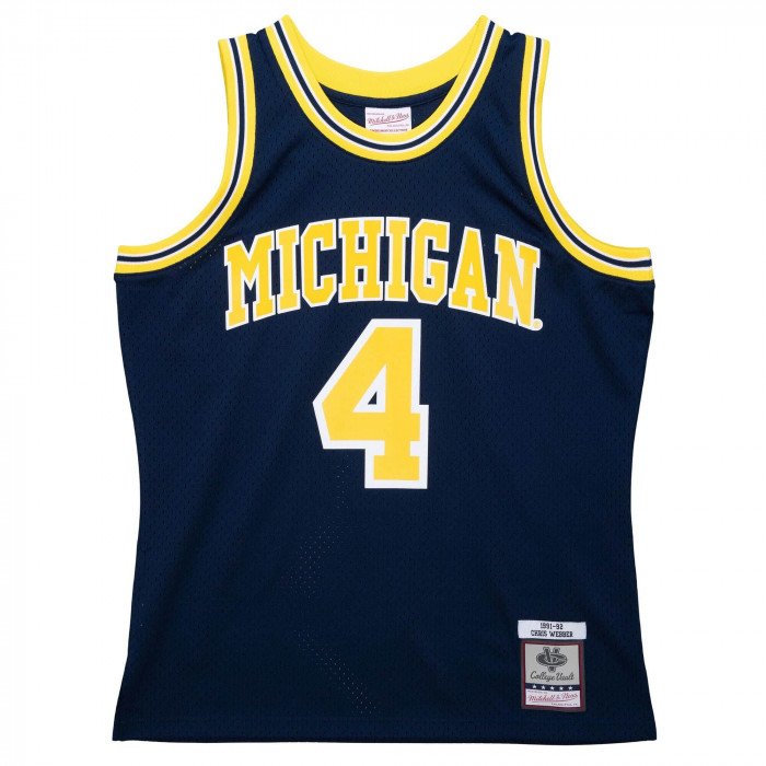 Maillot NCAA Chris Webber University of Michigan 1991 Mitchell&Ness Road Edition image n°1