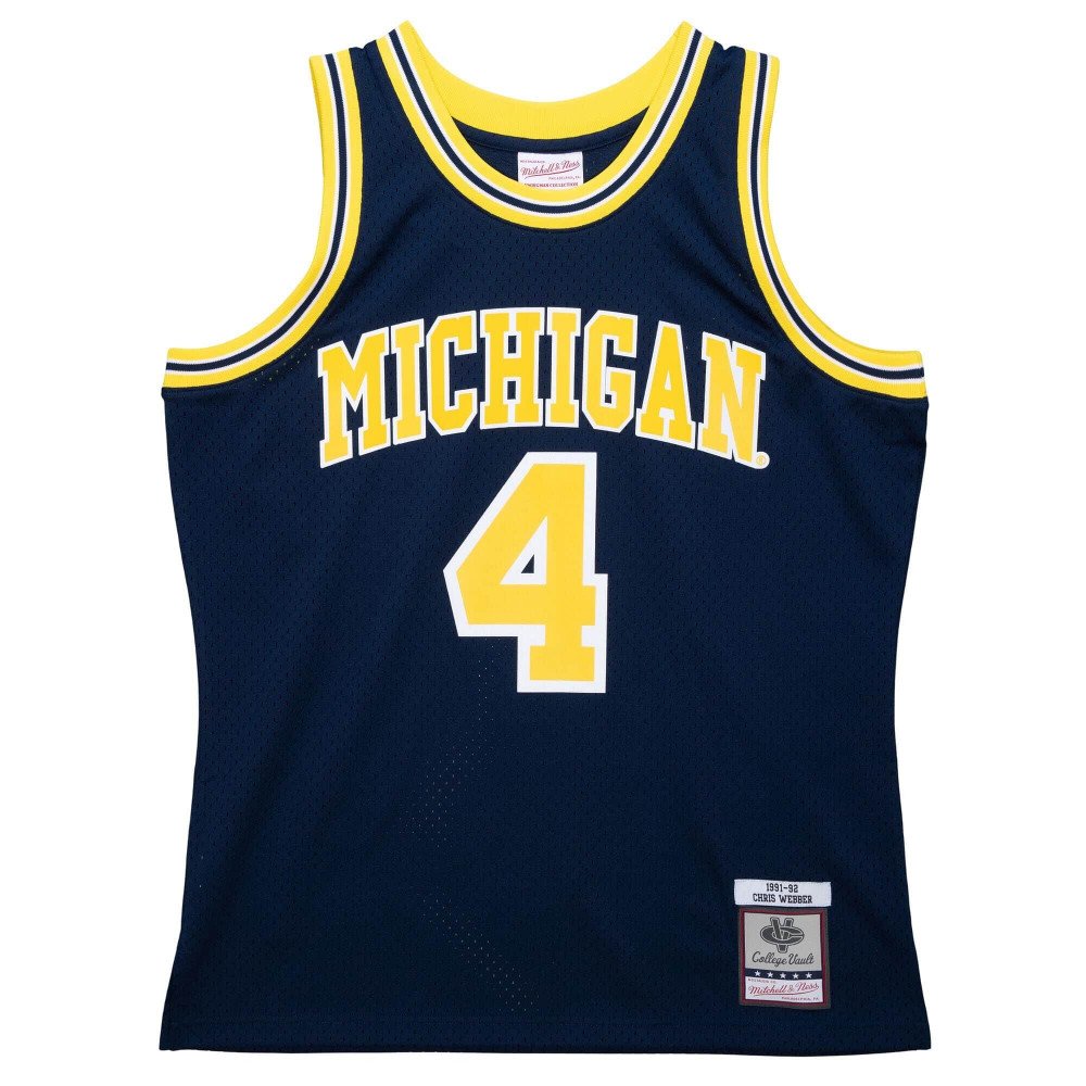 Maillot NCAA Chris Webber University of Michigan 1991 Mitchell&Ness Road  Edition - Basket4Ballers