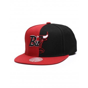 Mitchell & Ness Chicago Bulls Whammy Snapback Hat-White/Red, Size
