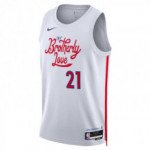 Color White of the product Maillot NBA Joel Embiid Phildelphia 76ers Nike City...