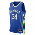 Color Bleu du produit Maillot NBA Giannis Antetokounmpo Milwaukee Bucks...