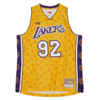 Mitchell & Ness NBA Swingman Los Angeles Lakers 84 Magic Johnson Men's  Jersey Yellow SMJYGS18175-LALLTGD84EJH