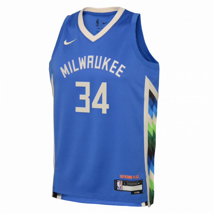 Maillot NBA Giannis Antetokounmpo Milwaukee Bucks Nike City Edition Enfant