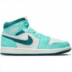 Color Blue of the product Air Jordan 1 Mid SE Women Bleached Turquoise
