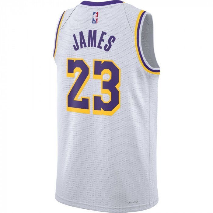 Maillot Los Angeles Lakers Association Edition 2022/23 white/james lebron 23 NBA image n°3
