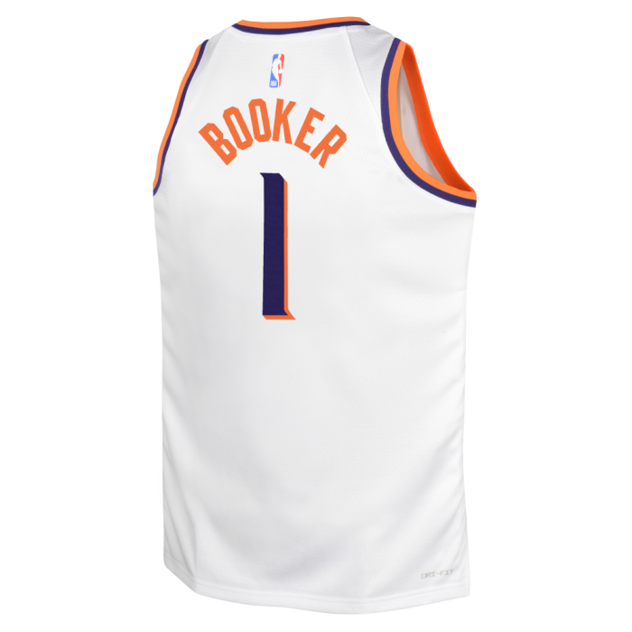 Youth Nike Devin Booker White Phoenix Suns Swingman Jersey - Association Edition Size: Large