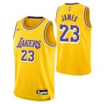 Color Jaune du produit Maillot NBA Enfant LeBron James Los Angeles Lakers...