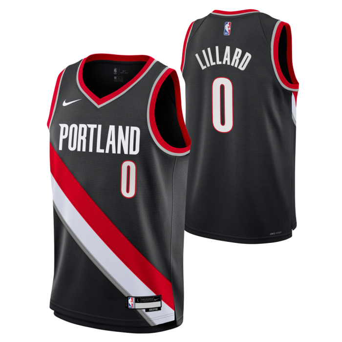 Maillot NBA Enfant Damian Lillard Portland Trail Blazers Nike Icon Edition image n°3