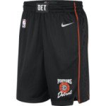 Color Noir du produit Short NBA Detroit Pistons Nike City Edition
