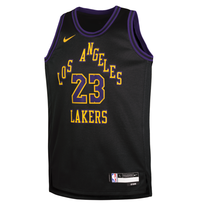 Maillot NBA Enfant Lebron James Los Angeles Lakers Nike City Edition image n°2