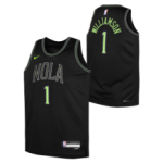 Color White of the product Maillot NBA Enfant Zion Williamson New Orleans...