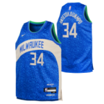 Color White of the product Maillot NBA Enfant Giannis Antetokounmpo Milwaukee...
