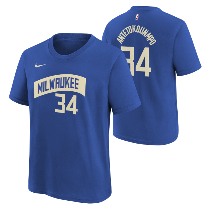 T-Shirt NBA Enfant Giannis Antetoutokounmpo Milwaukee Bucks Nike City Edition N&N image n°3