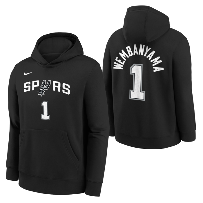 Hoody NBA Enfant San Antonio Spurs Victor Wembanyama Nike Name & Number Icon image n°3