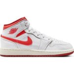 Color White of the product Air Jordan 1 Mid SE Dune Red Kids GS
