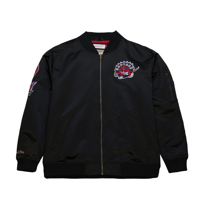 Veste NBA Lightweight Satin Bomber Vintage Logo Raptors Mitchell & Ness Black image n°1