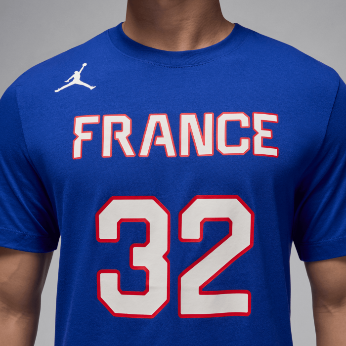 T-shirt Victor Wembanyama Jordan Name&Number Team France bleu image n°3