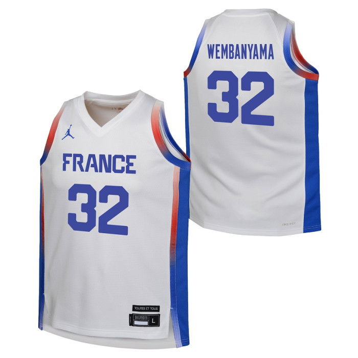 Maillot Nike Team France Home Jersey Victor Wembanyama Enfant White