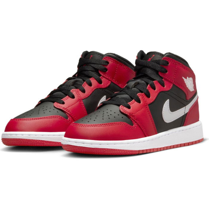 Air Jordan 1 Mid black/white-gym red image n°3