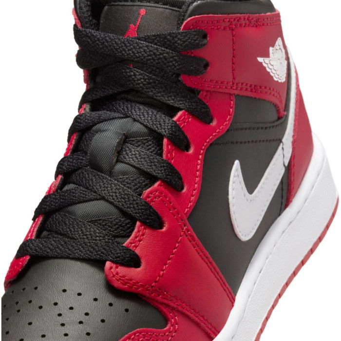 Air Jordan 1 Mid black/white-gym red image n°10