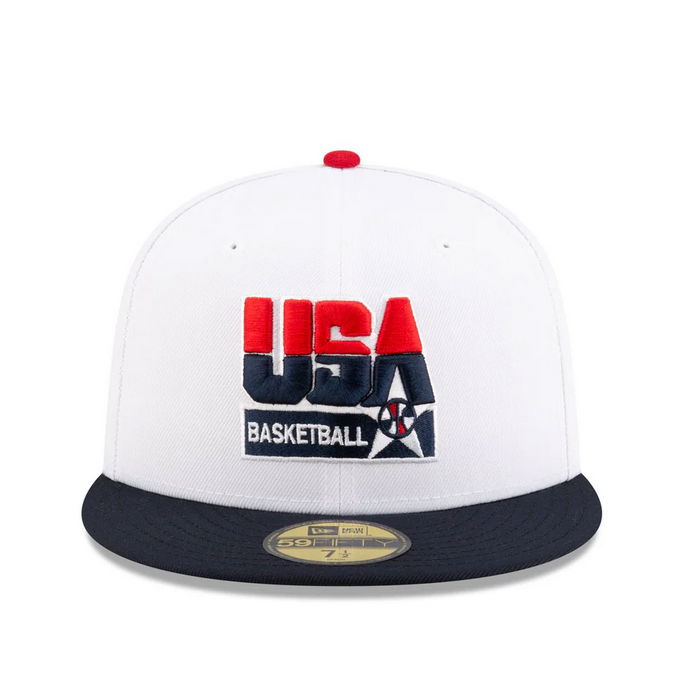 Casquette New Era USA Basketball White Navy 1992 59Fifty image n°2