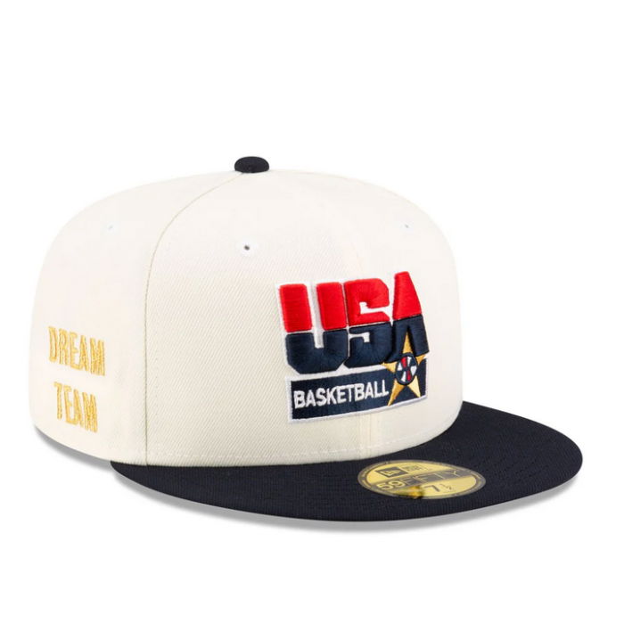 Casquette New Era USA Basketball Chrome Navy USA Flag 59Fifty image n°1