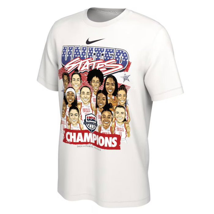 T-shirt Nike USAB Women Paris Gold Medal Caricature Tee