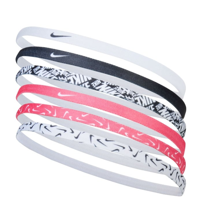 Bandeau Nike Headbands 6 Pk Printed White/aster Pink/black