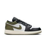 Color Black of the product Air Jordan 1 Low Medium Olive Enfants GS