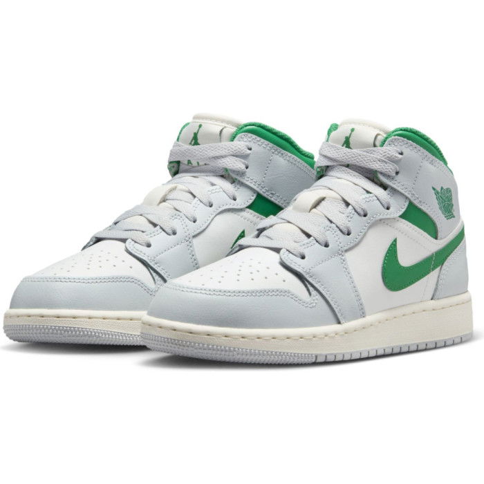 Air Jordan 1 Mid Summit White/Pine Green Enfants GS