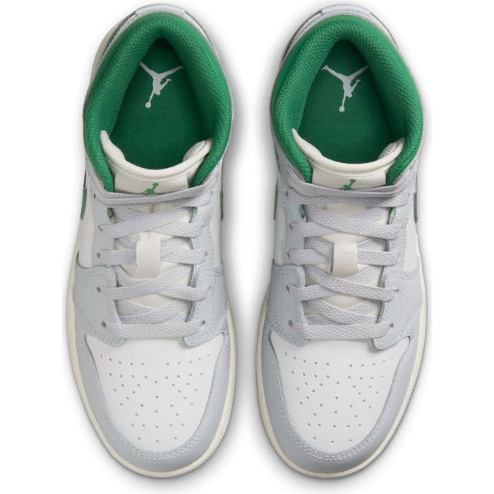 Air Jordan 1 Mid Summit White/Pine Green Enfants GS