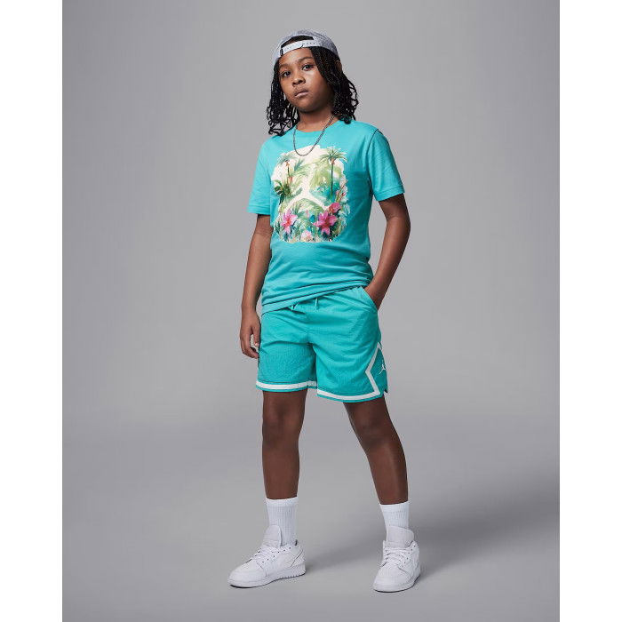 Pantaloncini Jordan Poolside Woven Diamond Washed Teal da bambino 