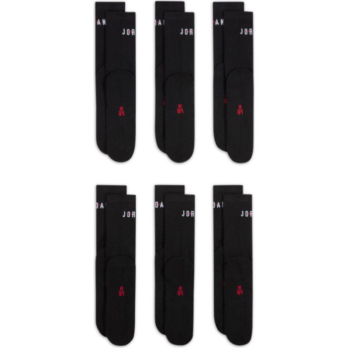 Pack de 6 paires de chaussettes Jordan Everyday black 