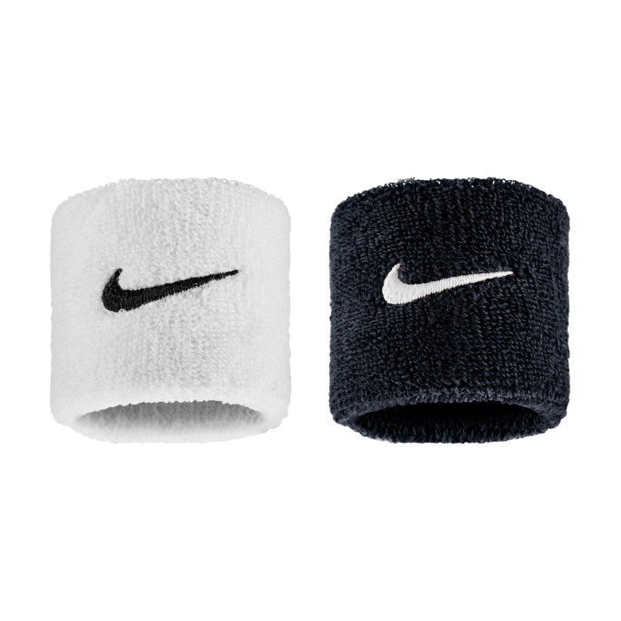 Poignets éponge Nike Swoosh Classic Wristbands 2pk Black/white