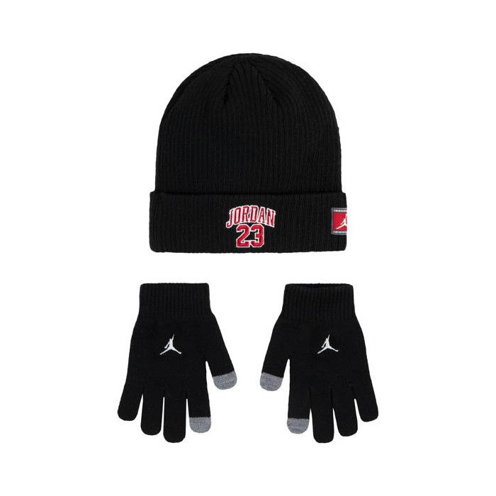 Bonnet Jordan 23 Jersey Beanie/Gants Enfants Black