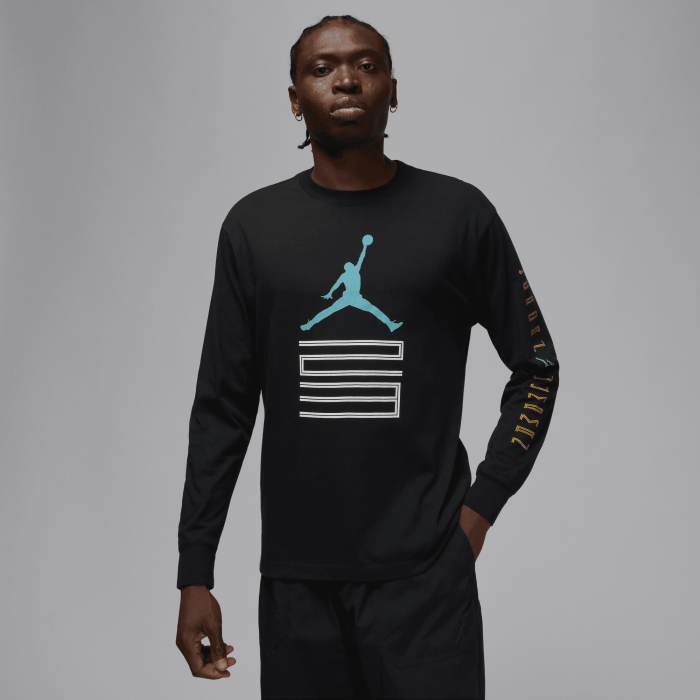 T-shirt Jordan AJ 11 Gamma Blue Heel Logo black
