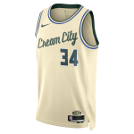 Color Beige / Brun du produit Maillot Nike NBA Giannis Antetokounmpo Milwaukee...