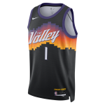 Color Noir du produit Maillot Nike NBA Devin Booker Phoenix Suns City...