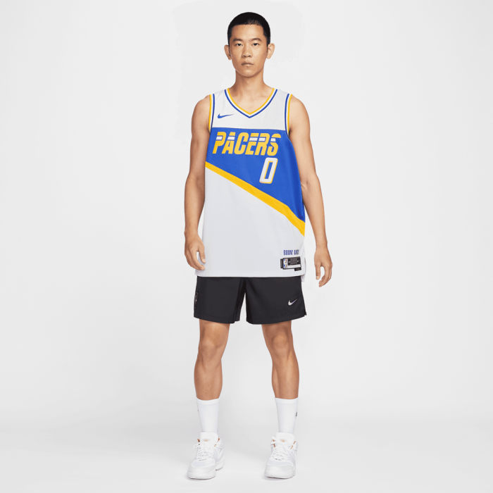 Maillot Nike NBA Tyrese Haliburton Indiana Pacers City Edition 25 Swingman